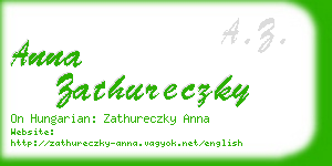 anna zathureczky business card